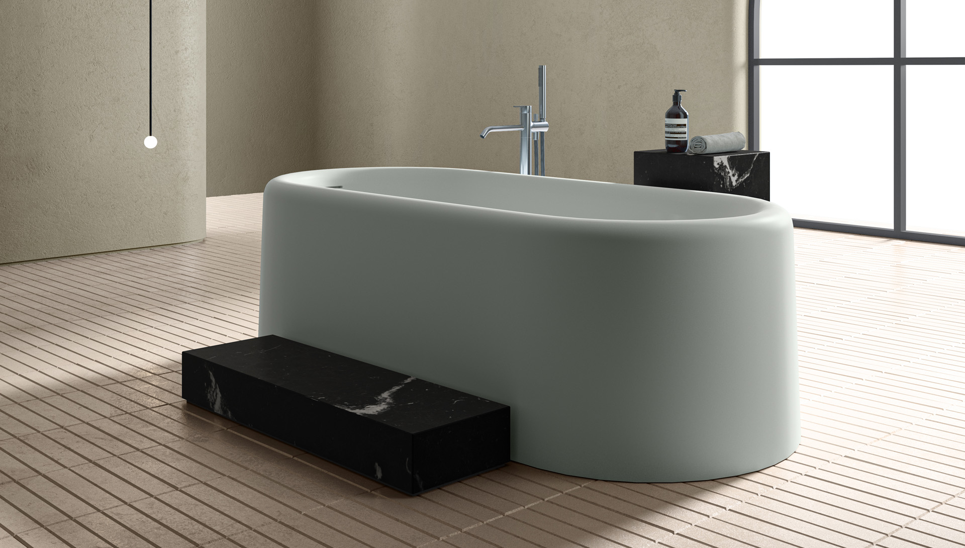 Inbani Ease collection freestand bespoke made bath tub in white finish